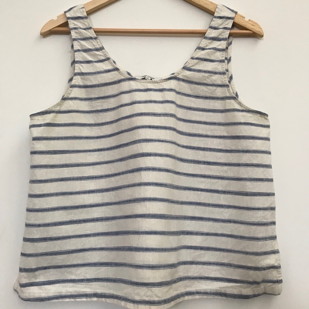 Madewell Linen Striped Crop Tank